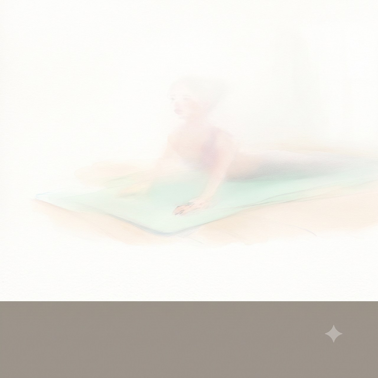 うつ伏せで上体を軽く反らすバックエクステンションの水彩イラスト
